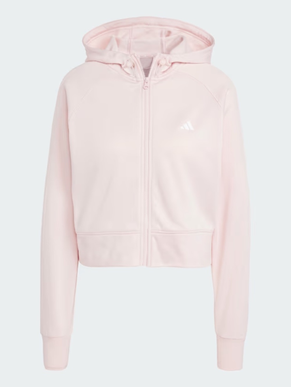 NWT Adidas AEROREADY Game and Go Cropped Fleece Hoodie Jacket Pink XL